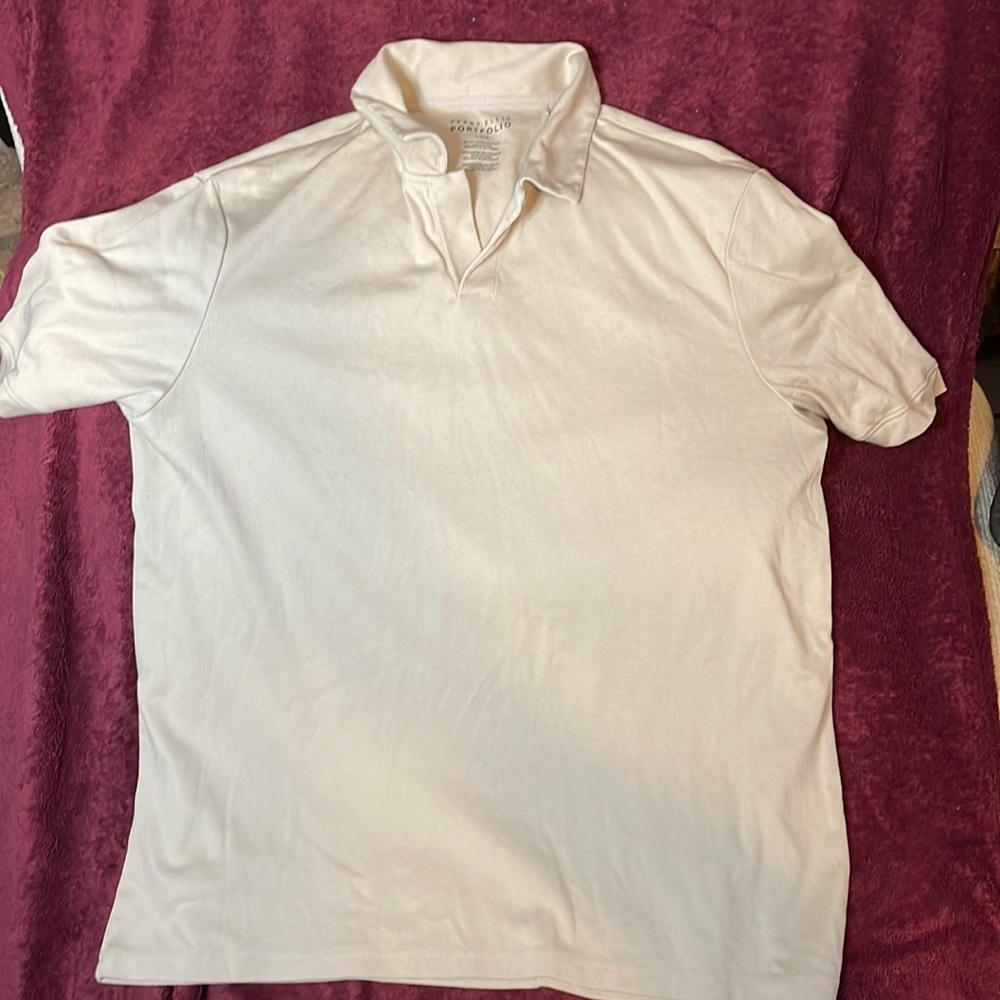 Perry Ellis portfolio beige polo